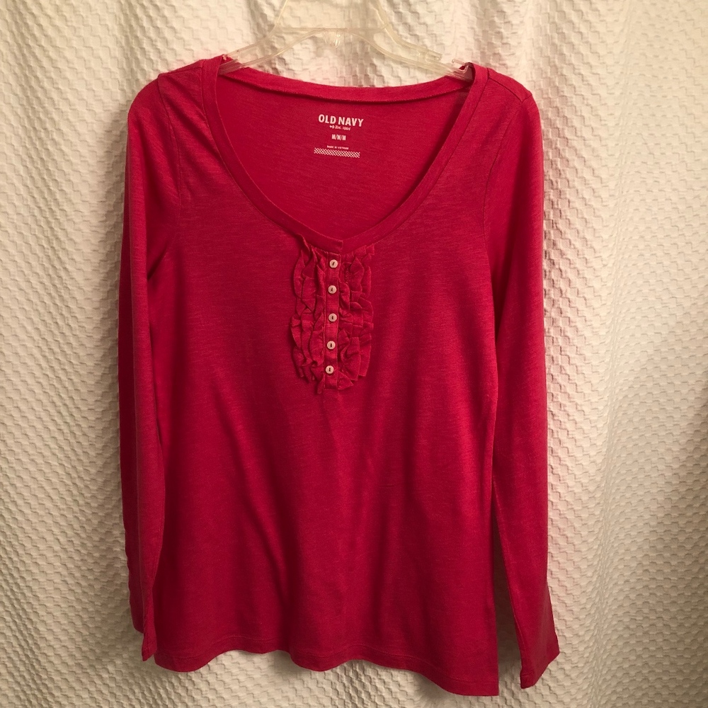 Women pink long sleeve Tee